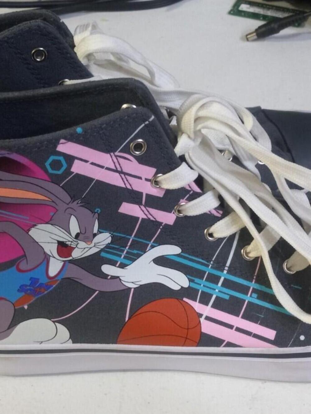 WB SPACE JAM A NEW LEGACY Canvas High Tops Shoes Sneakers Gray Men's Size 11